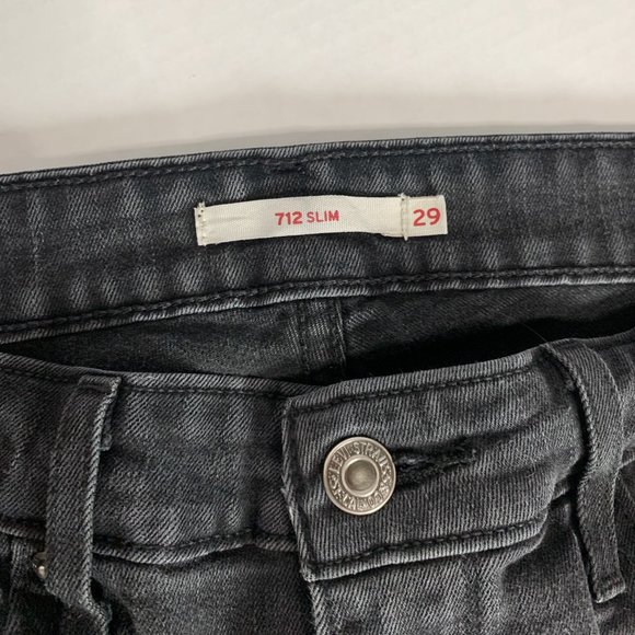 Levi's 712 Slim Jeans Size 29 Black - Picture 6 of 7